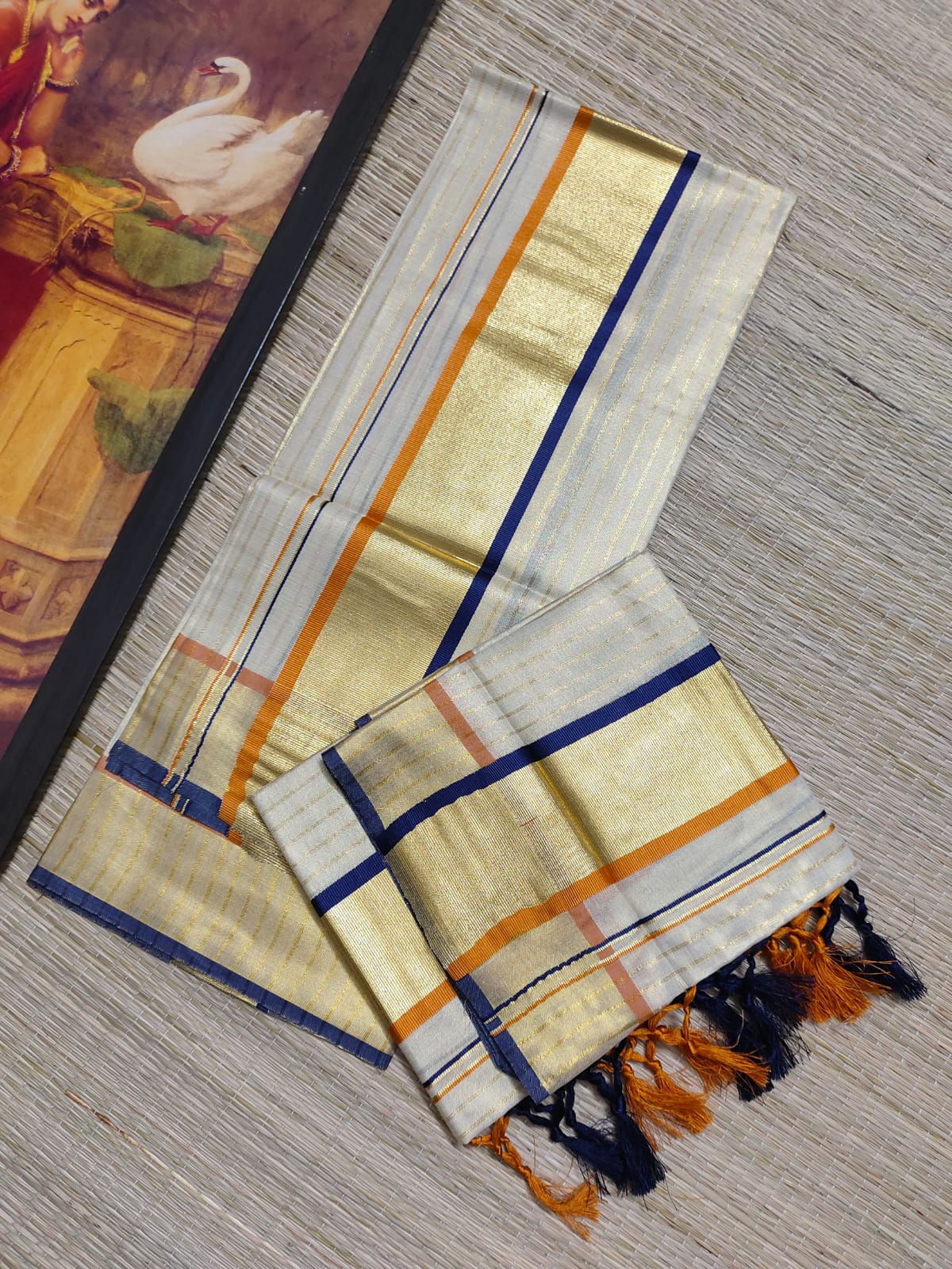 Multicolor Temple Border Saree