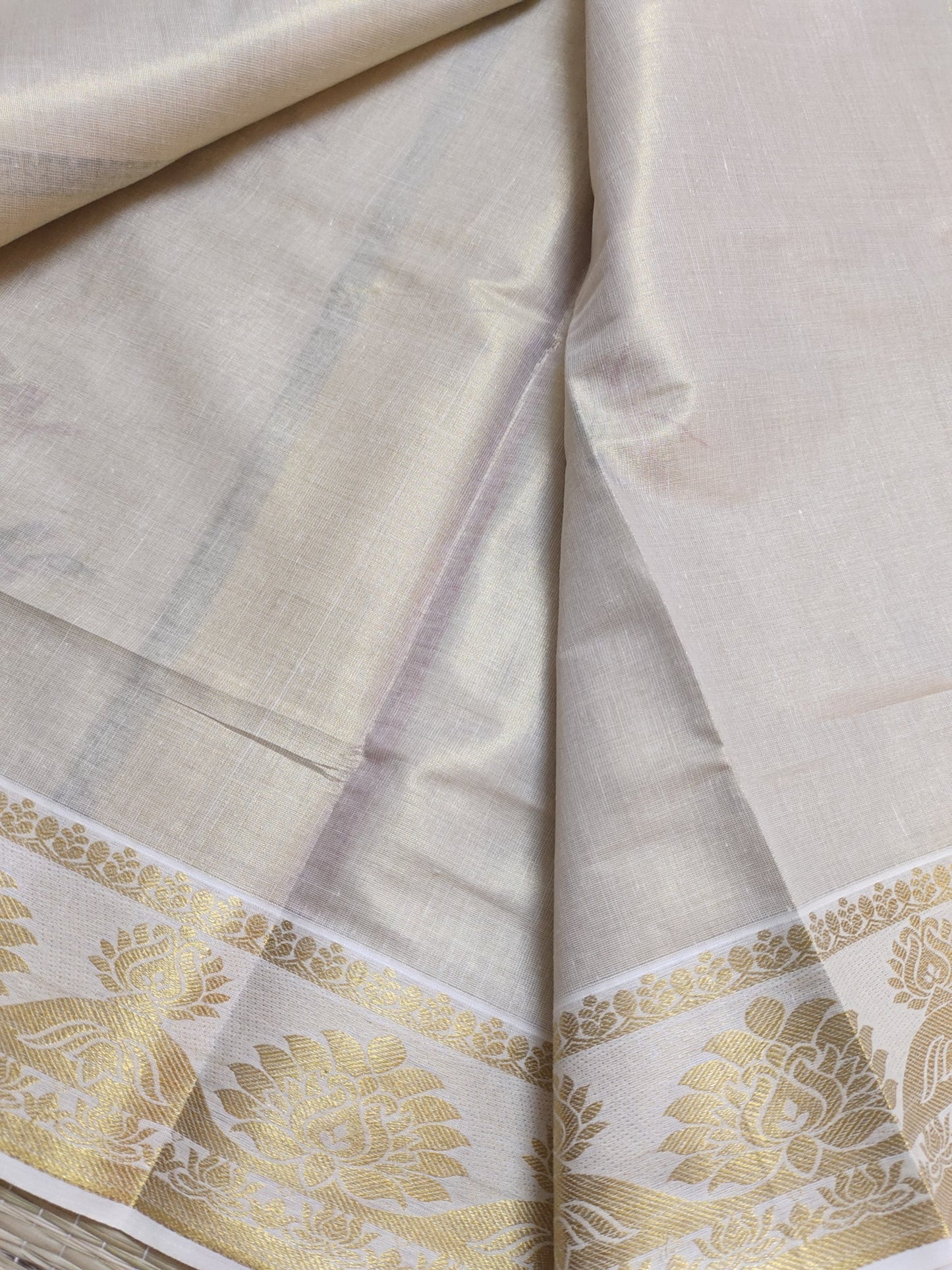 Tissue Jacquard Weave Saree With Parrot Motifs