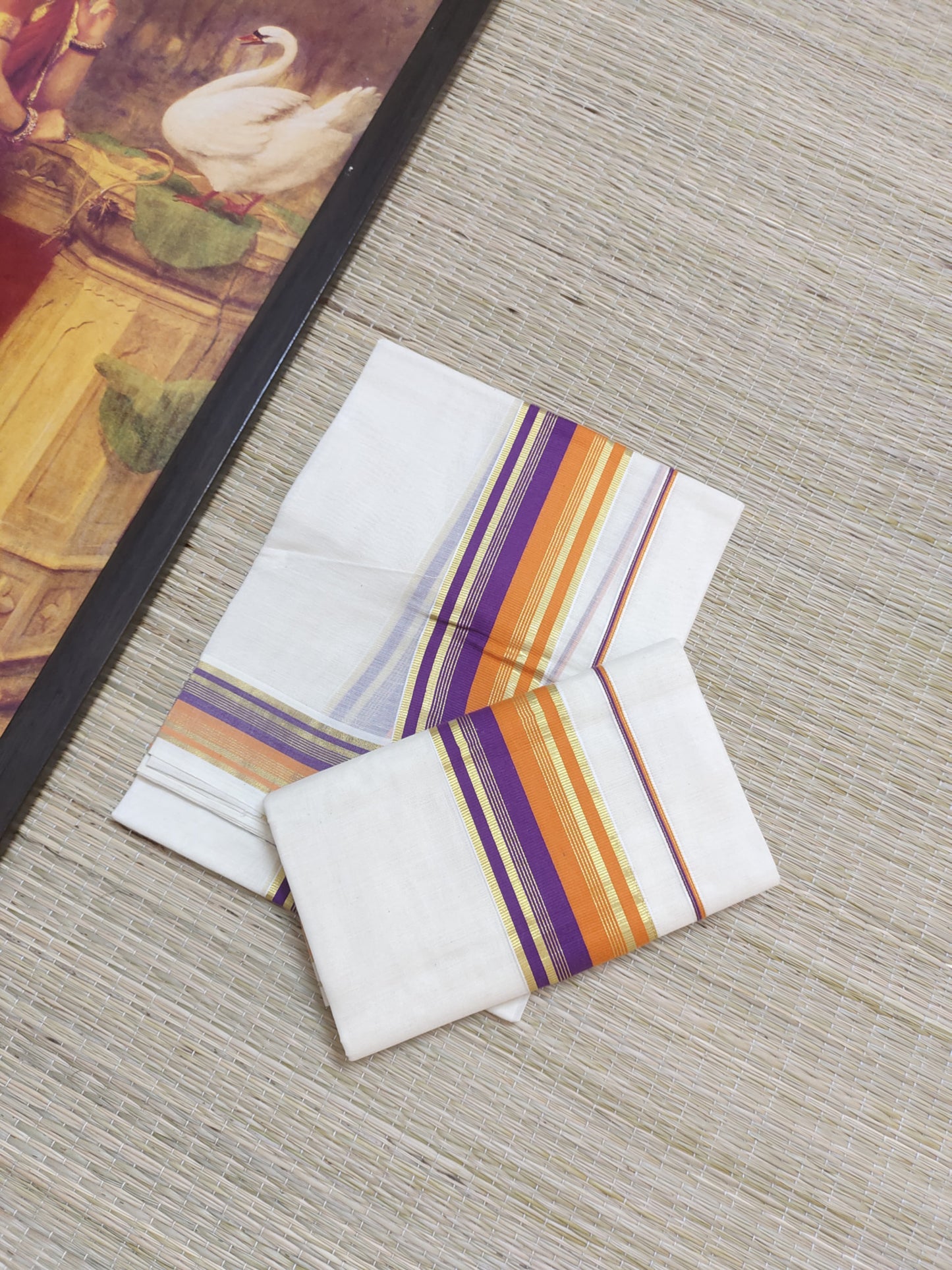 Premium Cotton Set Mundu With Kara And Kasavu.