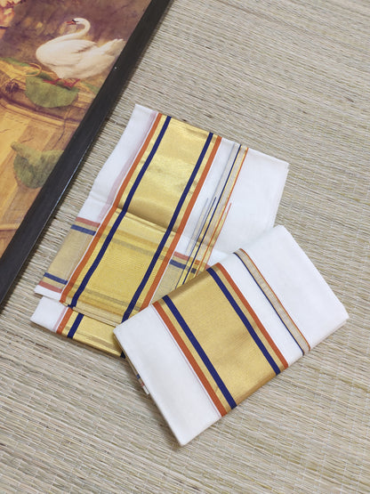 Premium Kuthampully Handloom Cotton Set Mundu.