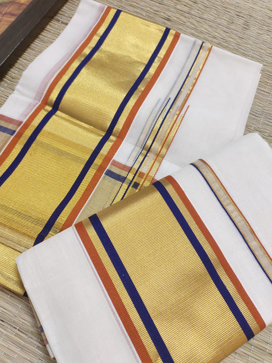 Premium Kuthampully Handloom Cotton Set Mundu.