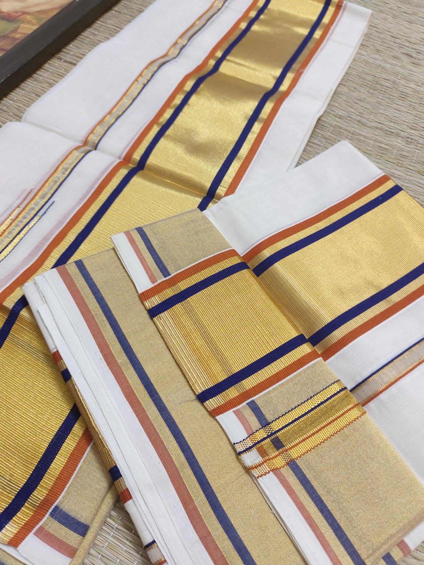 Premium Kuthampully Handloom Cotton Set Mundu.
