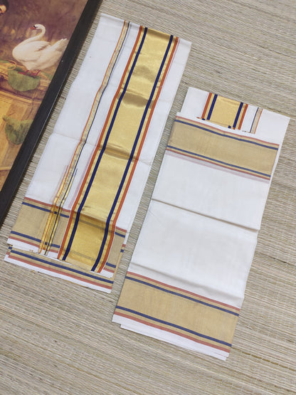 Premium Kuthampully Handloom Cotton Set Mundu.