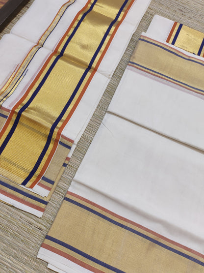 Premium Kuthampully Handloom Cotton Set Mundu.