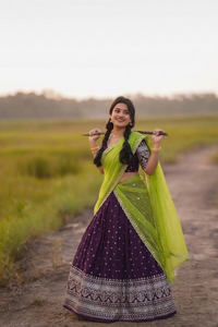 Georgette Dhavani Set With All-Over Sequence Work