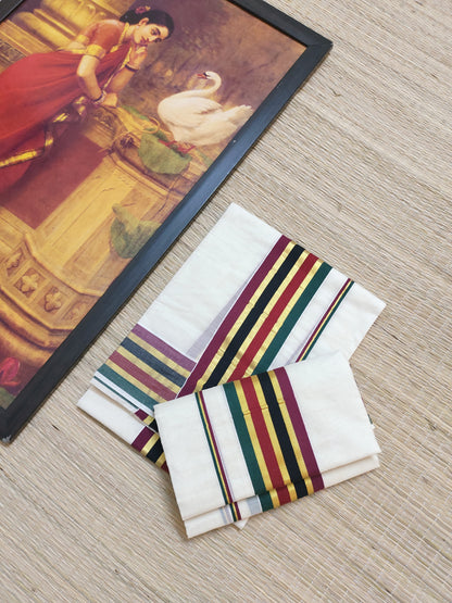 Festive edit  - pure cotton Kerala Set Mundu featuring a premium Kara and Kasavu