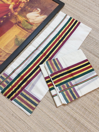 Festive edit  - pure cotton Kerala Set Mundu featuring a premium Kara and Kasavu
