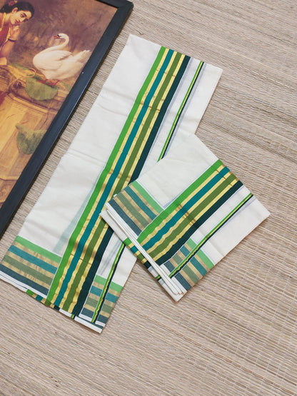 Festive edit  - pure cotton Kerala Set Mundu featuring a premium Kara and Kasavu