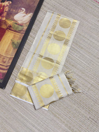 Tissue Kerala Set Mundu with polka weave  (2.80m).