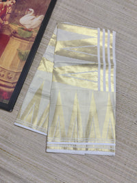 Premium cotton saree with temple borders and a rich pallu