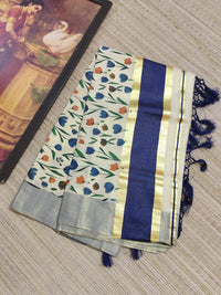Premium  tissue saree featuring elegant floral prints