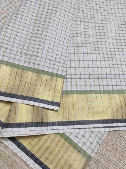 Premium Cotton Saree With All-Over Checks