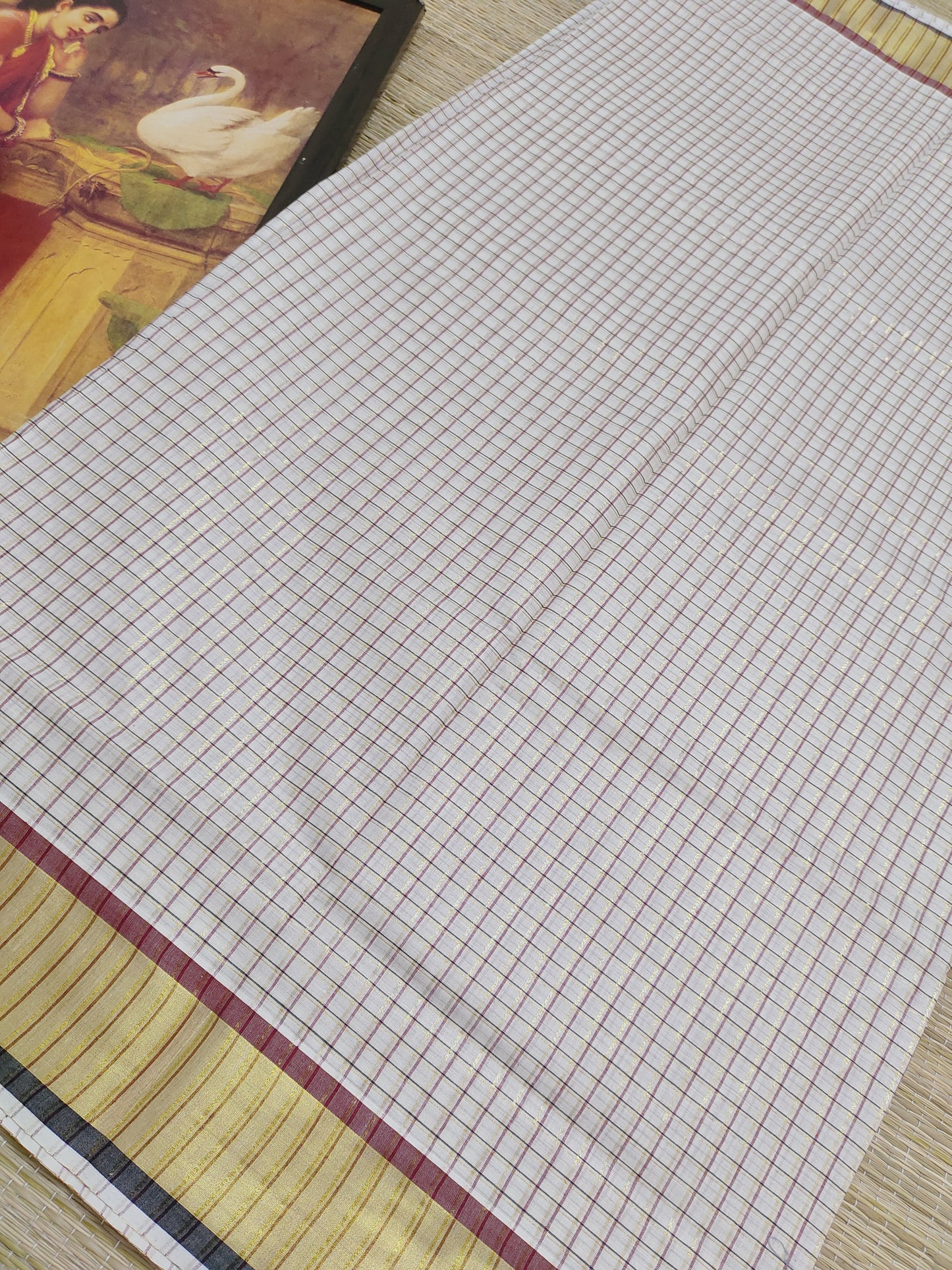 Premium Cotton Saree With All-Over Checks
