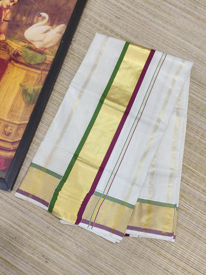 Premium cotton saree with body lines and premium zari