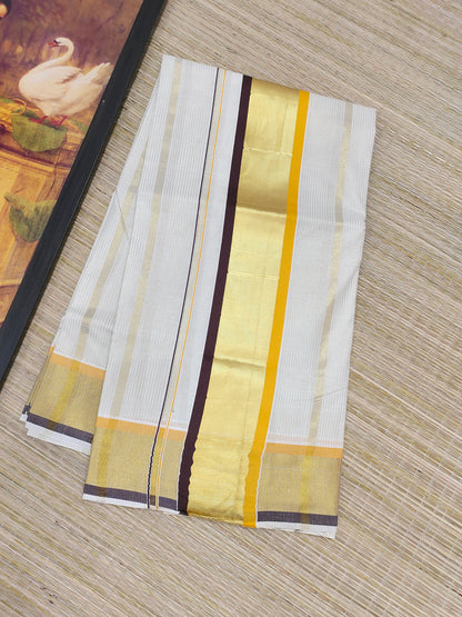 Premium cotton saree with body lines and premium zari