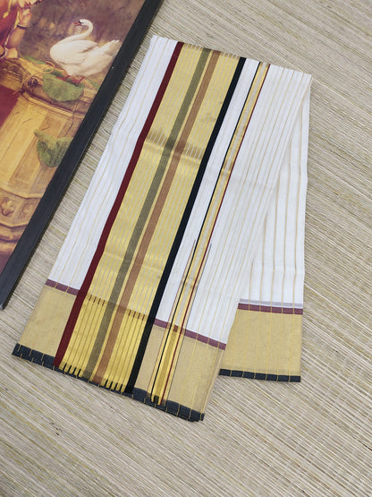 Premium  Cotton Allover Stripes Handloom Saree