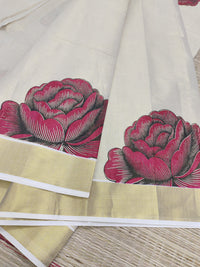 Premium gold tissue featuring 3D-inspired rose prints