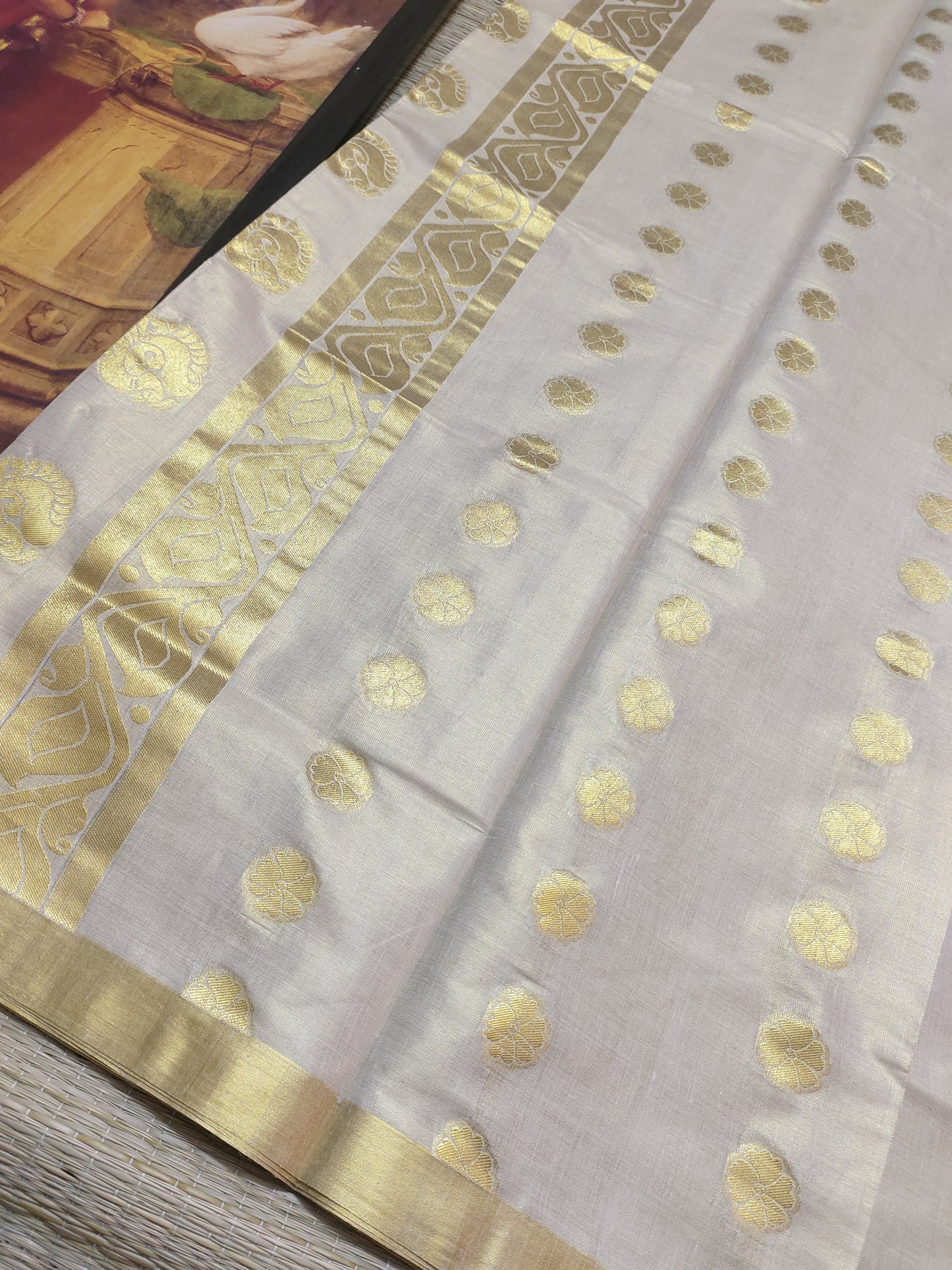 Premium Tissue Saree with body Woven Buttas