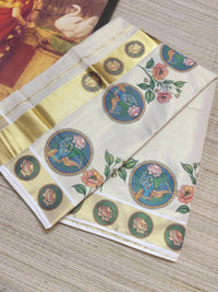 Premium Tissue Saree With Pichwai Inspired Prints