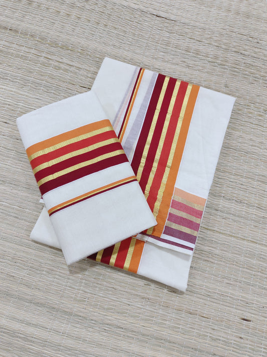 Festive edit  - pure cotton Kerala Set Mundu featuring a premium Kara and Kasavu