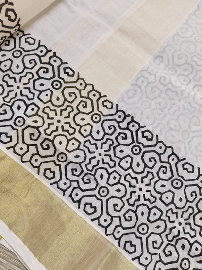 Premium Cotton Saree With Handblock Prints