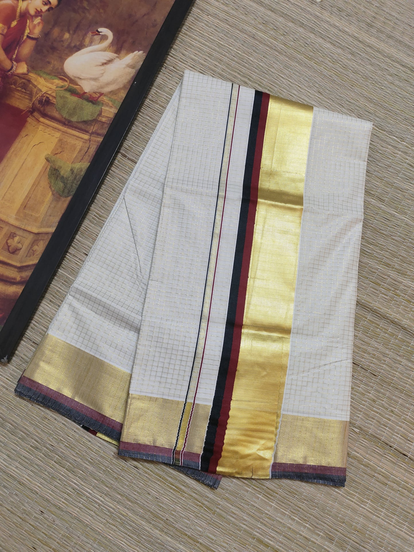 Premium Cotton Saree With Micro Checks