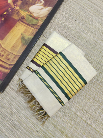 Premium Tissue Saree With Lotus Weave On Borders