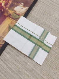 Premium Handloom Kuthampully Woven Men's Double Mundu (4 Metres).