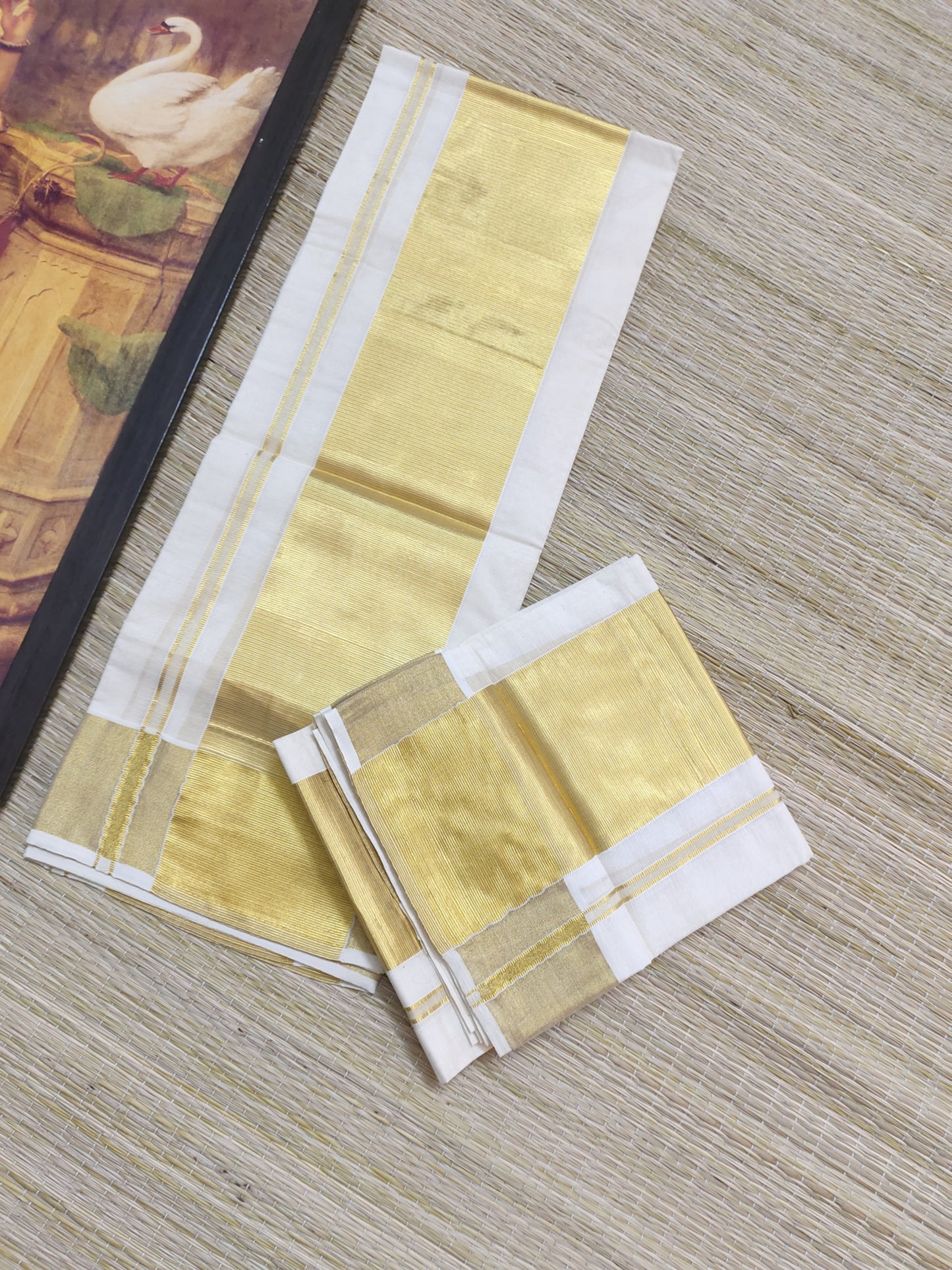 Premium Cotton Set Mundu With 5 Inch Kasavu And Premium Zari