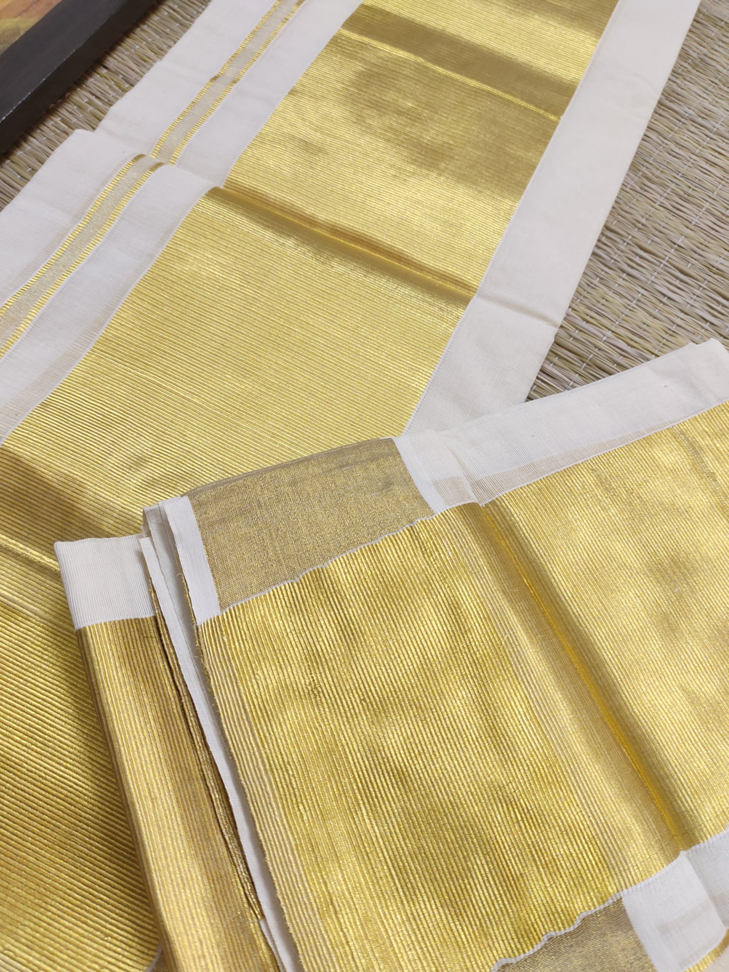 Premium Cotton Set Mundu With 5 Inch Kasavu And Premium Zari