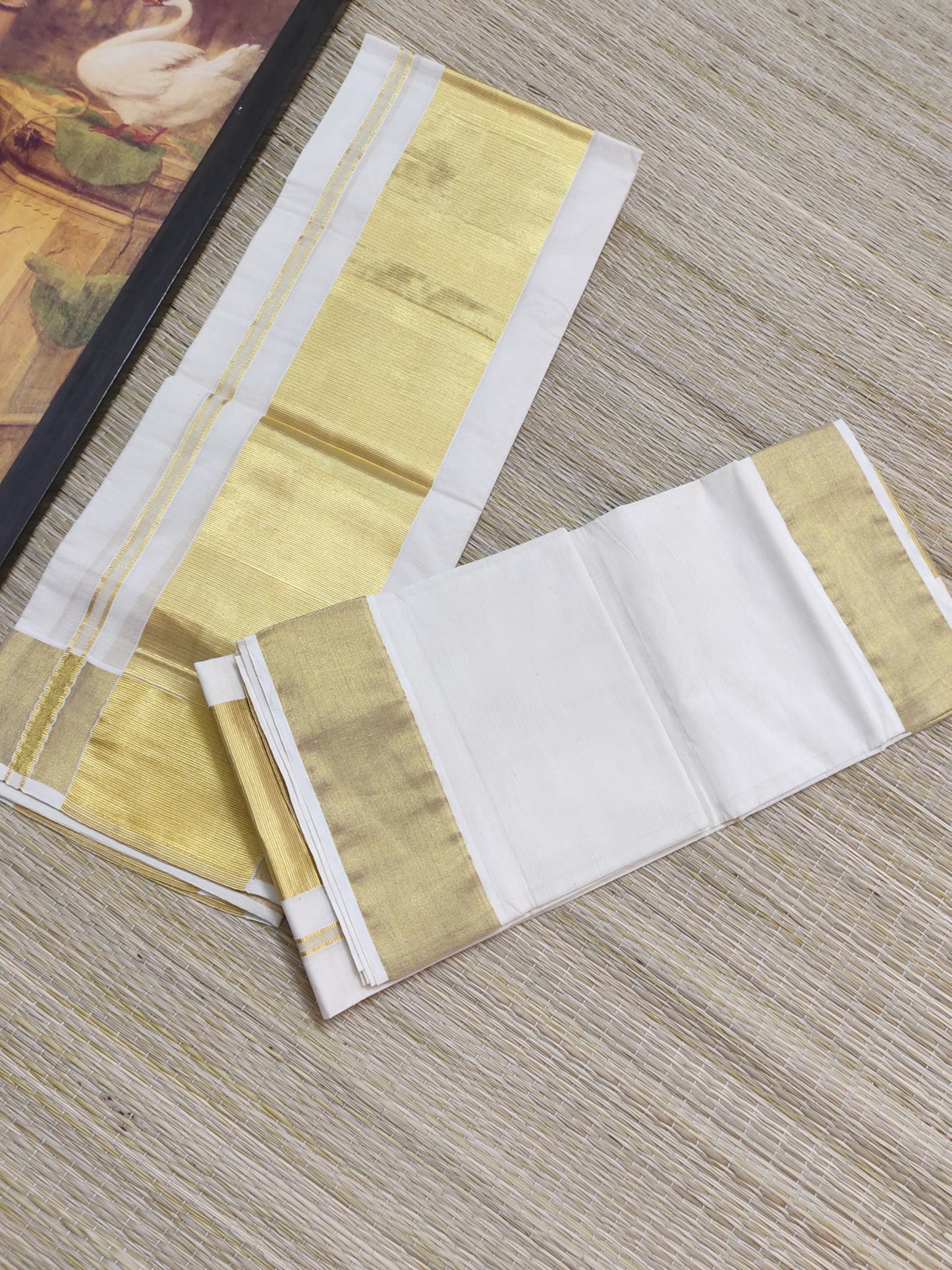 Premium Cotton Set Mundu With 5 Inch Kasavu And Premium Zari