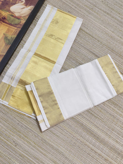 Premium Cotton Set Mundu With 5 Inch Kasavu And Premium Zari