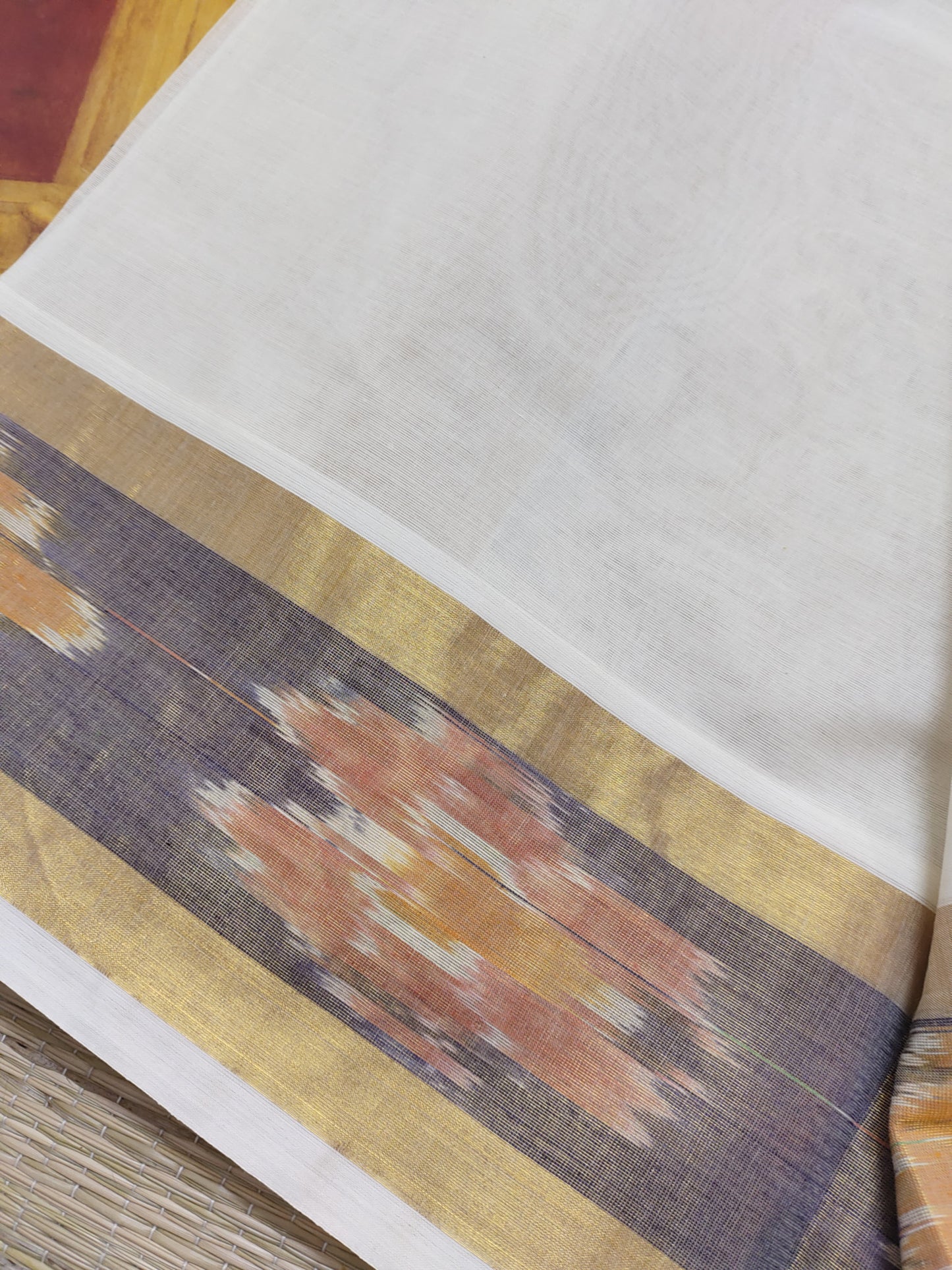 Kerala Cotton Saree With Pochampally Borders