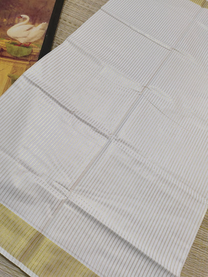 Premium Cotton Saree  With Full Body Stripes