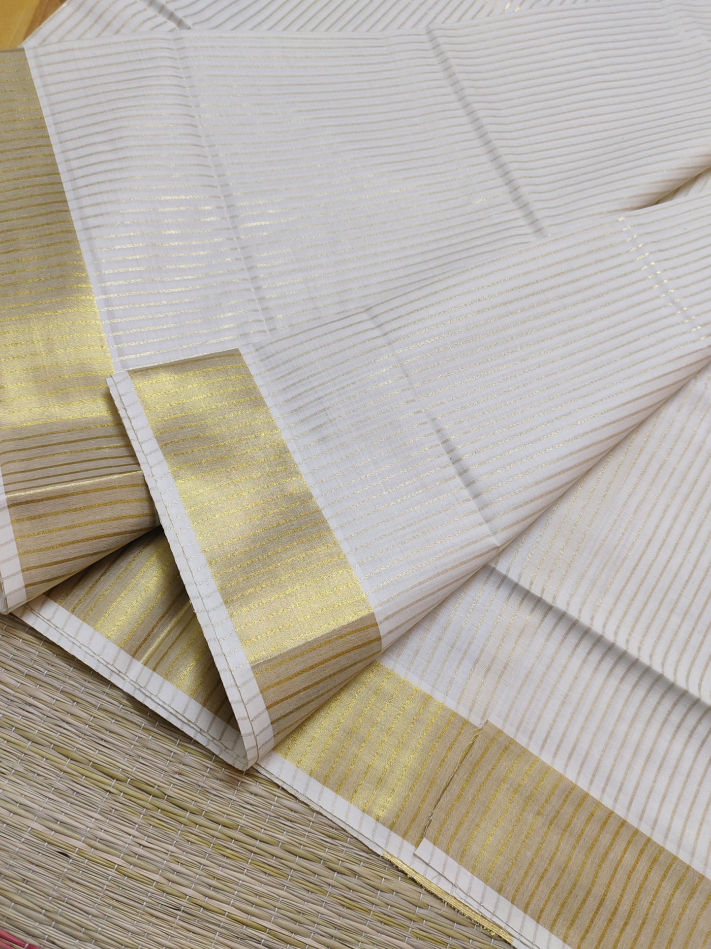Premium Cotton Saree  With Full Body Stripes