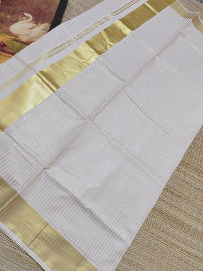 Premium Cotton Saree  With Full Body Stripes