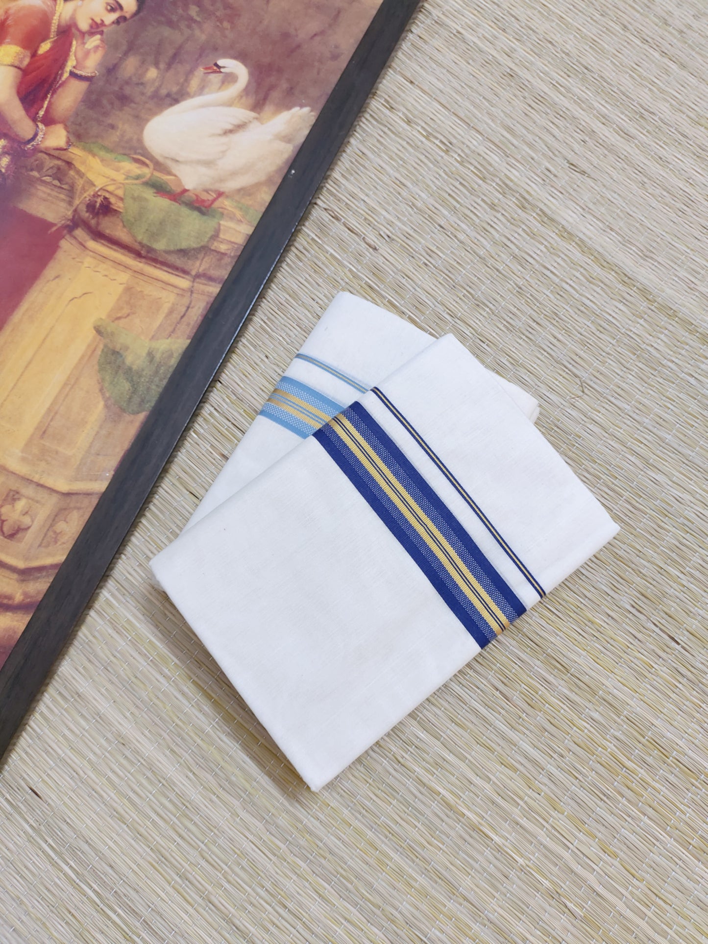 Premium Cotton Men's Double Dhoti (4 Metres).