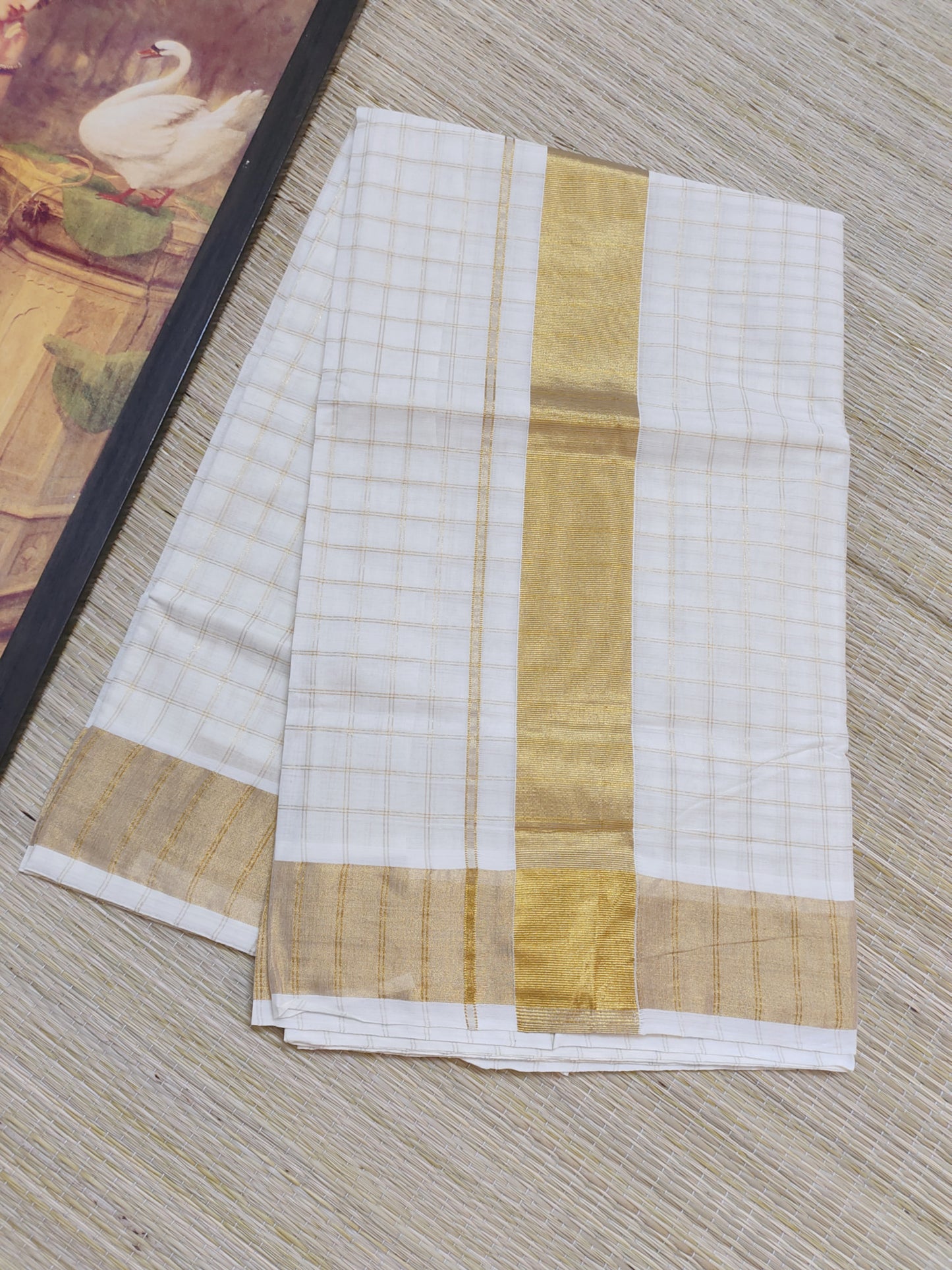 Cotton Saree With All-Over Checks