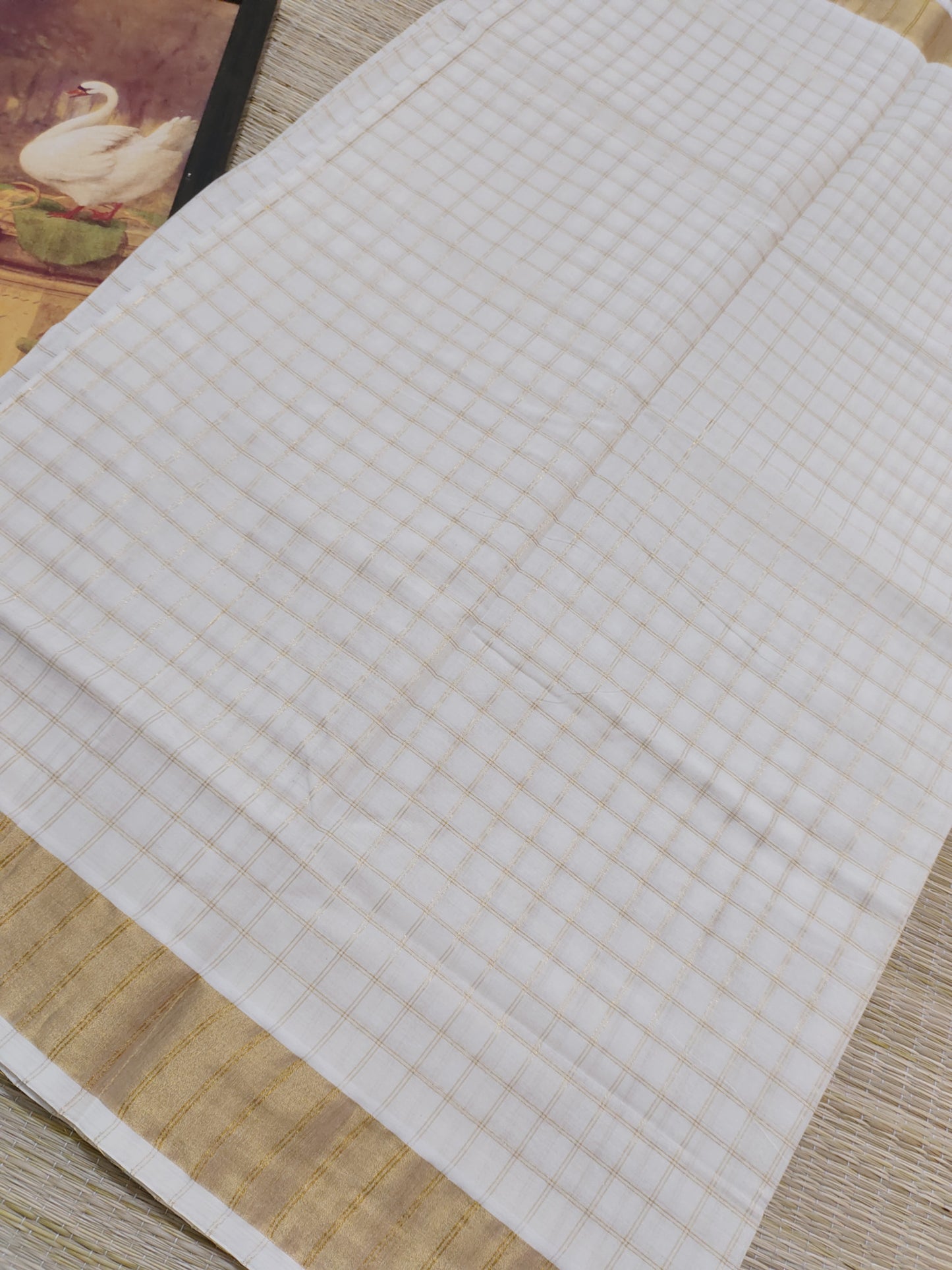 Cotton Saree With All-Over Checks