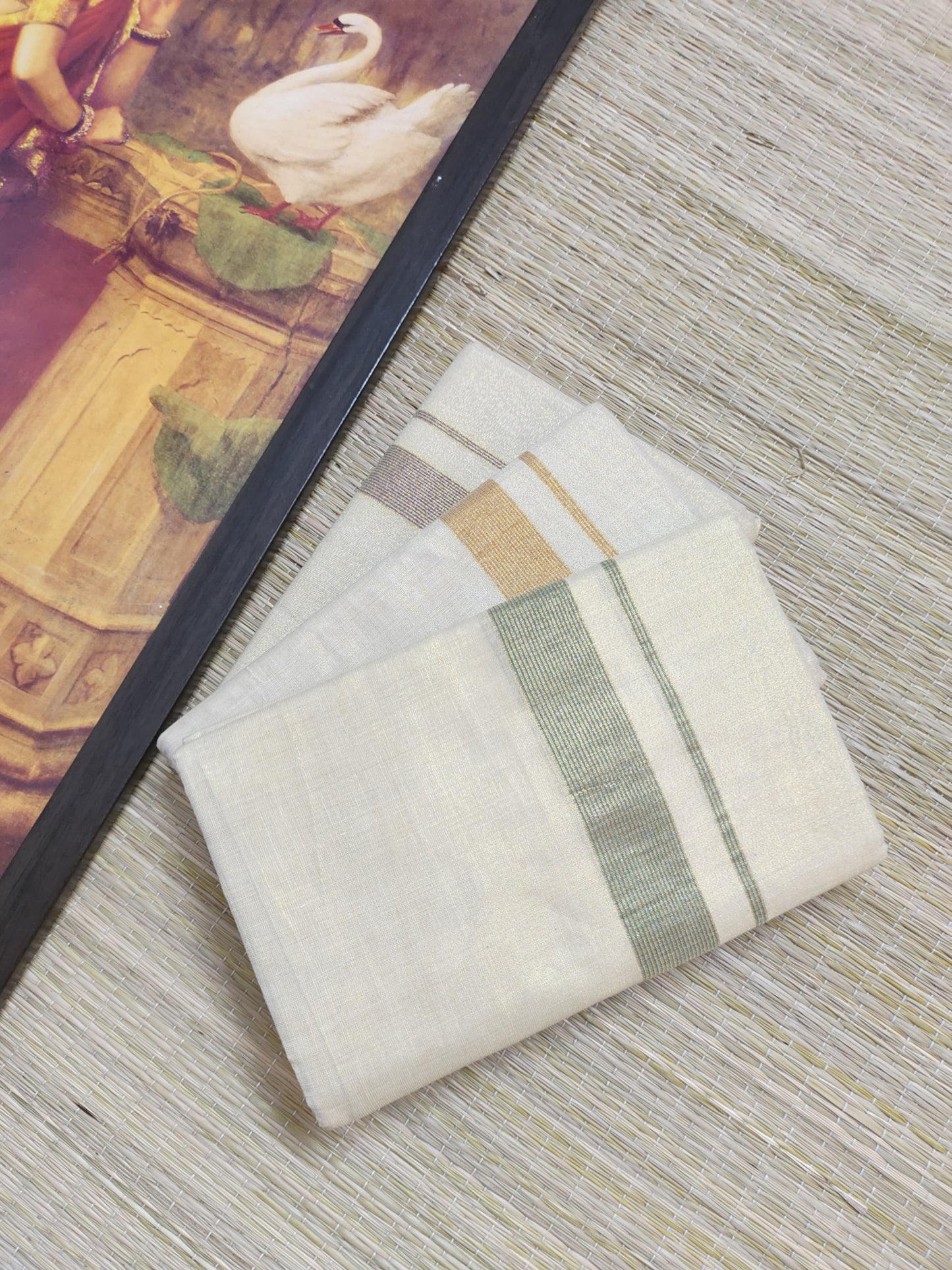 Premium Tissue Men's Double Dhoti (4 Metres).