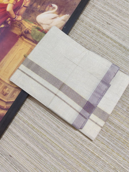 Premium Tissue Men's Double Dhoti (4 Metres).