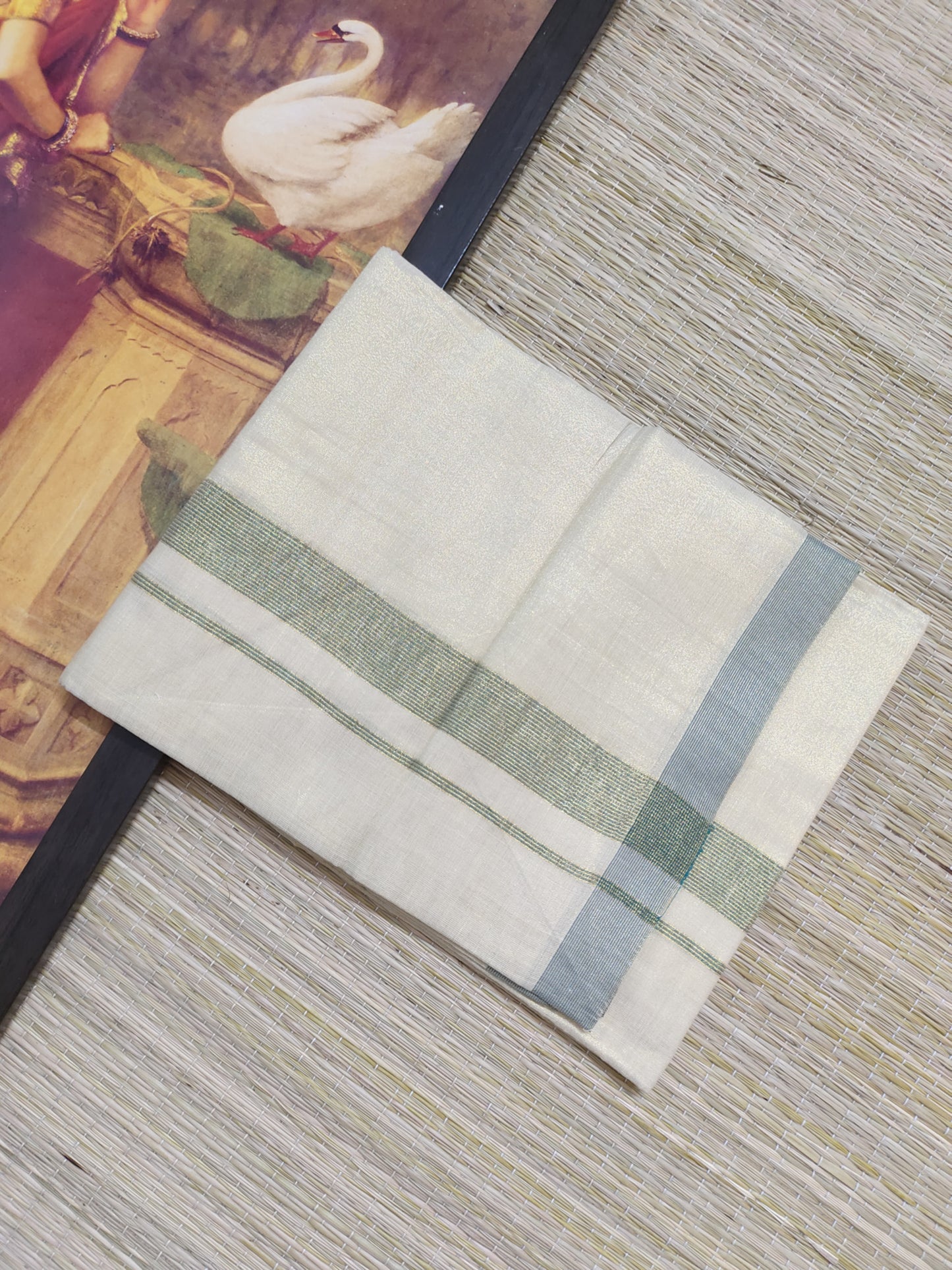 Premium Tissue Men's Double Dhoti (4 Metres).