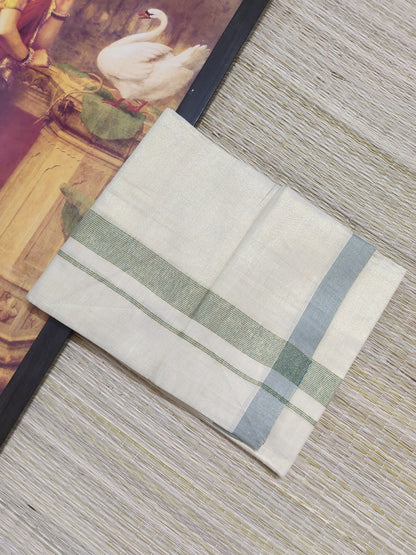 Premium Tissue Men's Double Dhoti (4 Metres).