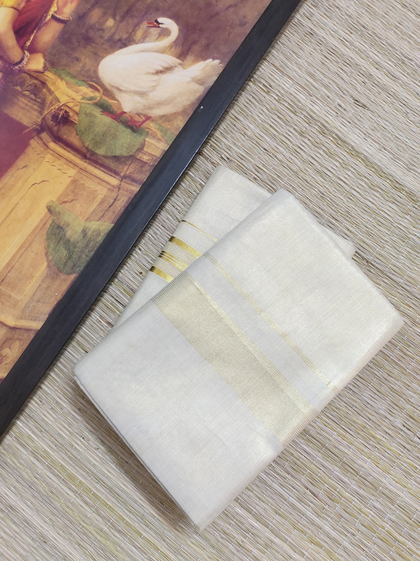 Premium Tissue Men's Double Dhoti (4 Metres).