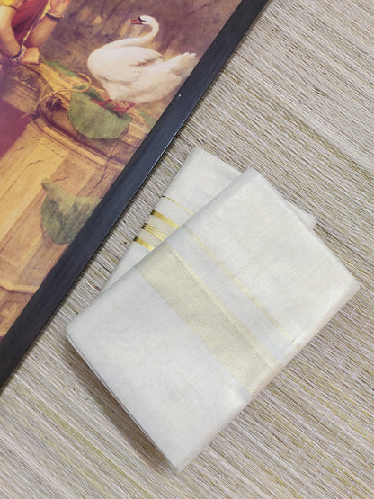 Premium Tissue Men's Double Dhoti (4 Metres).