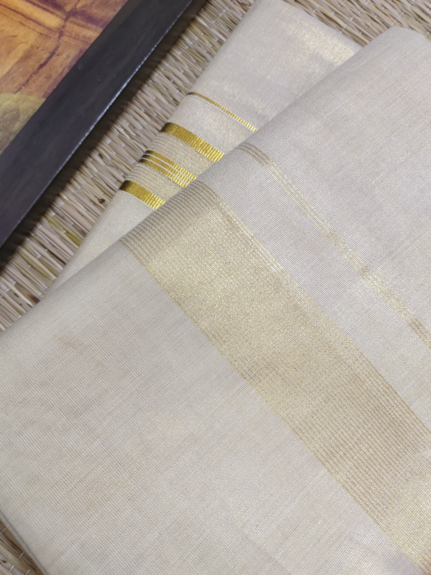Premium Tissue Men's Double Dhoti (4 Metres).