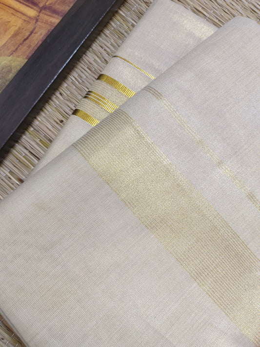 Premium Tissue Men's Double Dhoti (4 Metres).