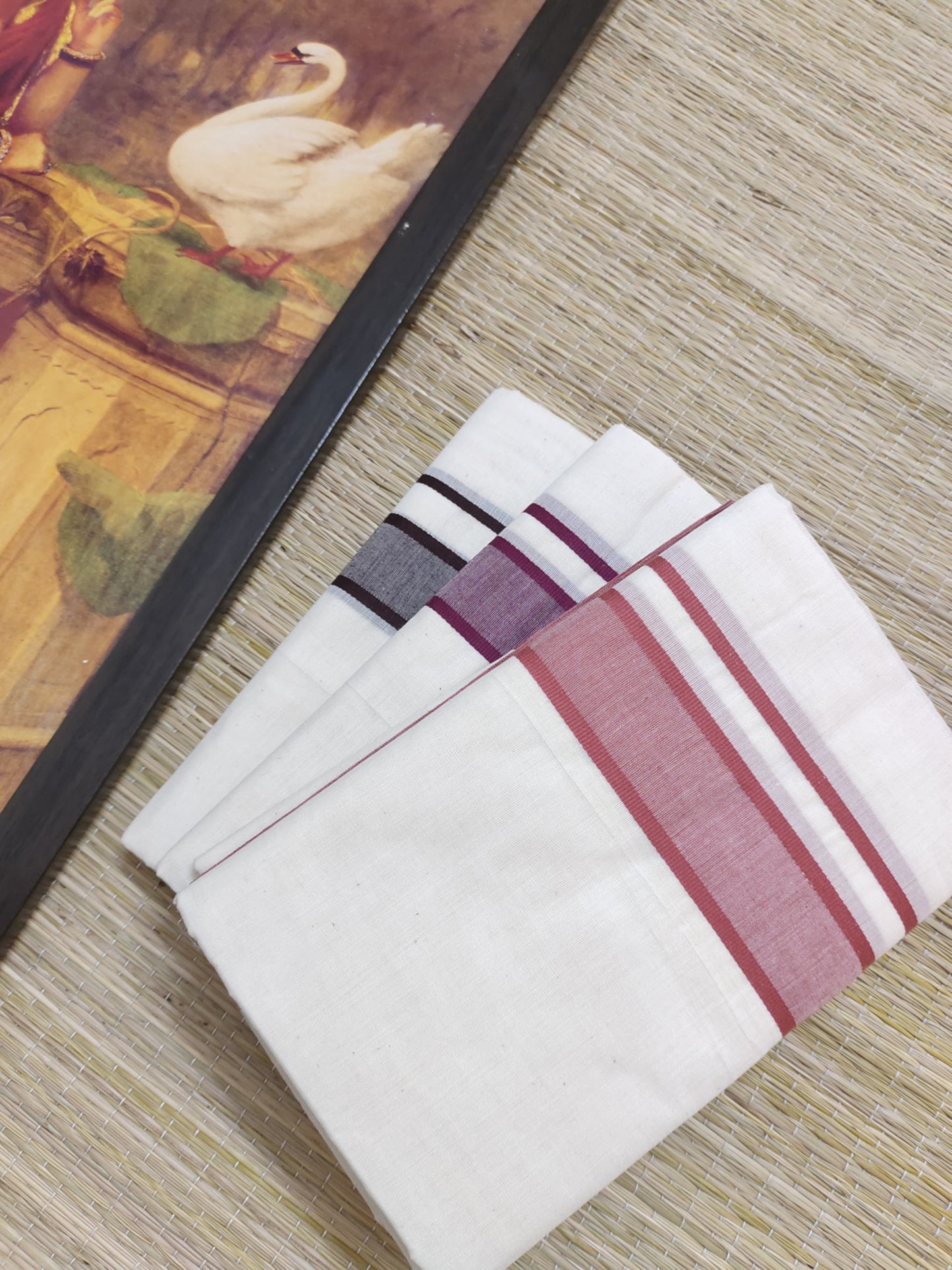 Premium Cotton Men's Double Dhoti (4 Metres).