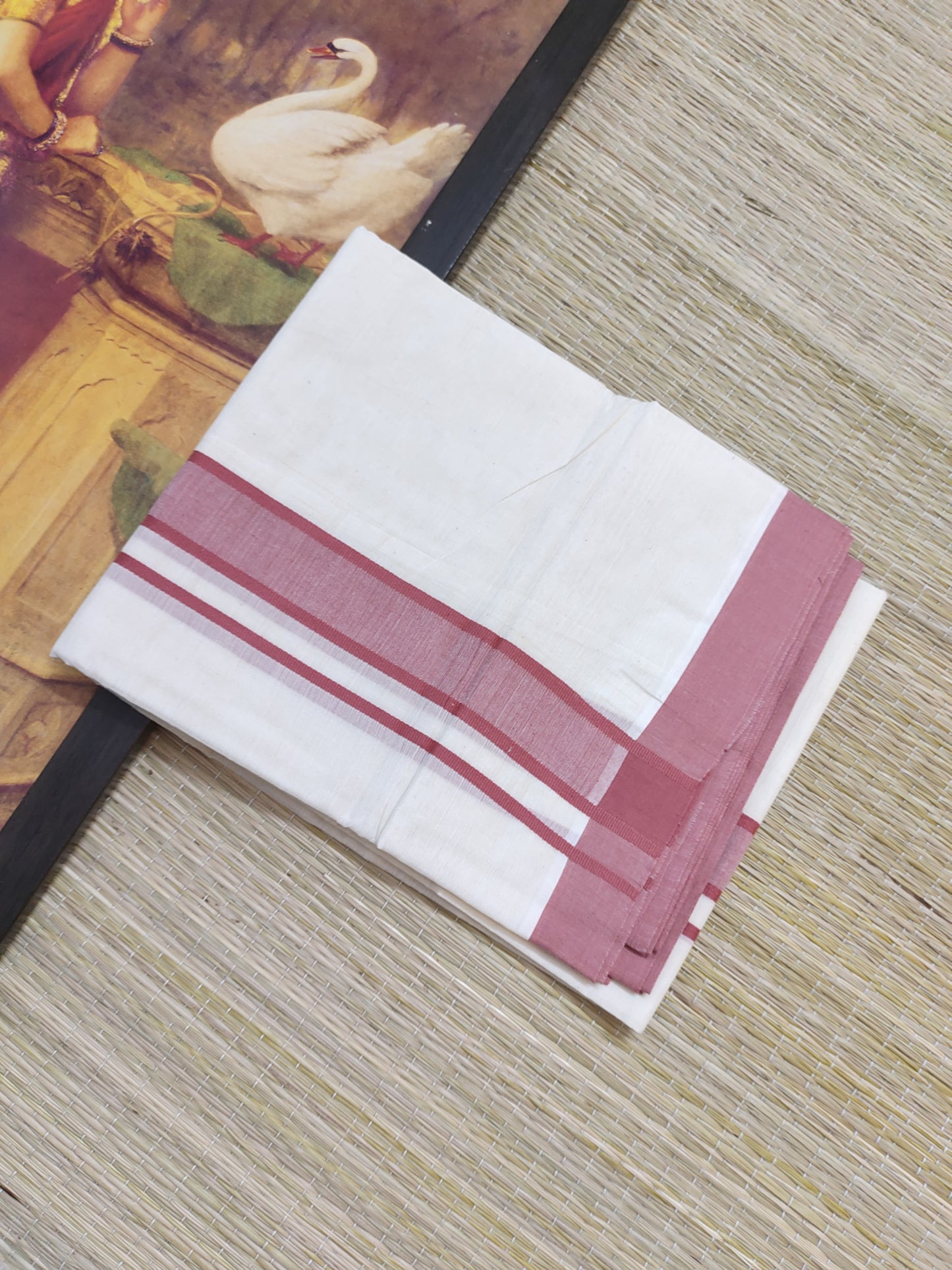 Premium Cotton Men's Double Dhoti (4 Metres).