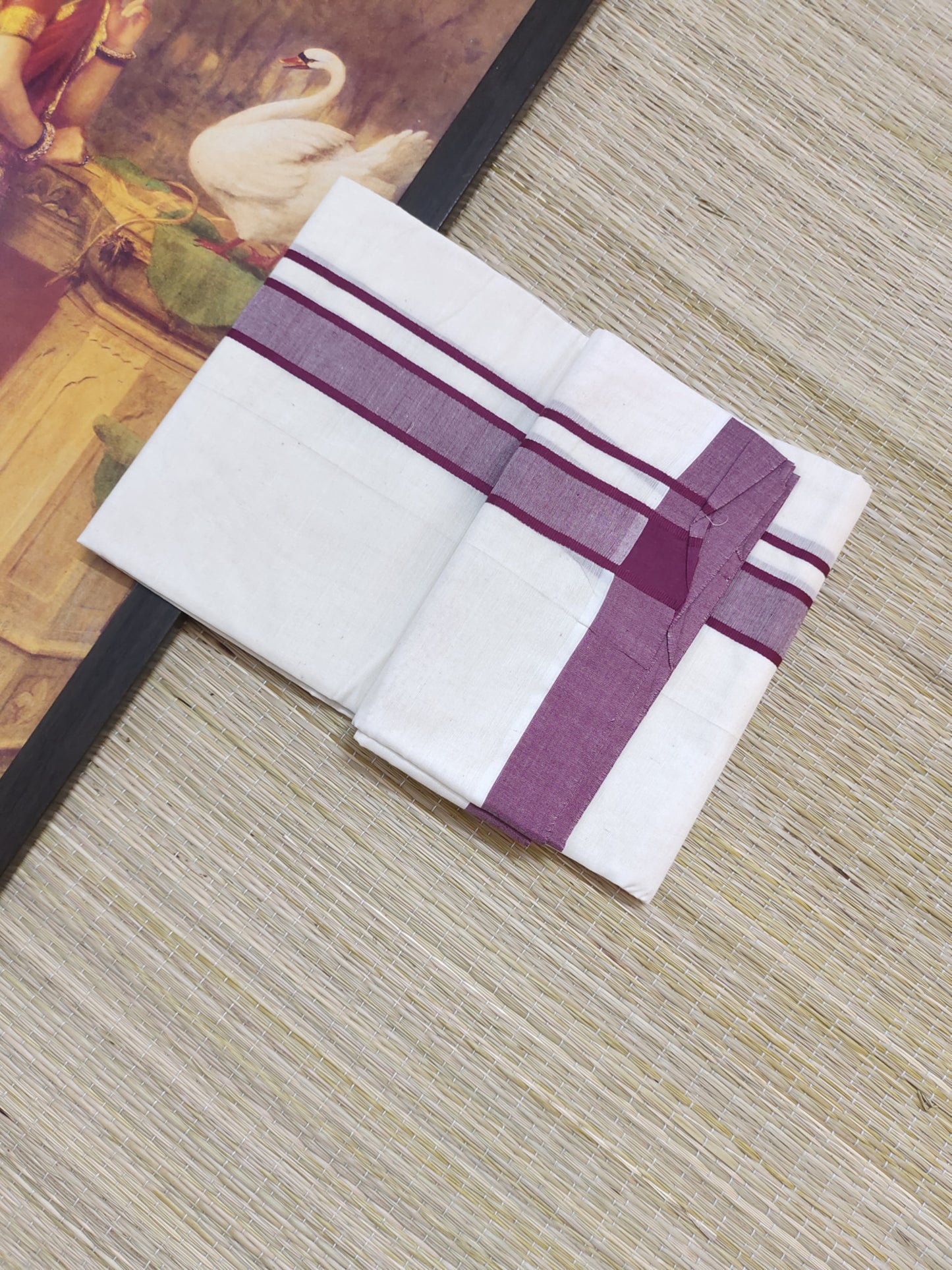 Premium Cotton Men's Double Dhoti (4 Metres).